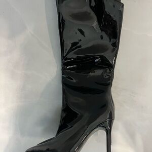 Black Patent Leather Women's Boots